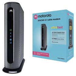 Motorola MB8611 DOCSIS 3.1 Multi-Gig Cable Modem | Pairs with Any WiFi Router | Approved for Comcast Xfinity, Cox Gigablast, Spectrum | 2.5 Gbps Port 