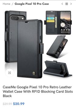 CaseMe Google Pixel 10 Pro Wallet Case With Card Slots - Black