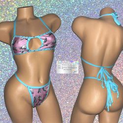 {EXOTIC DANCE/ CLUB/ RAVE WEAR}: 2 PIECE SET WITH RHINESTONES 