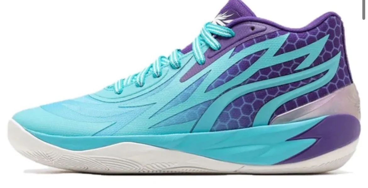 Puma Mens Sz 11 Blue Purple Mid Queen City Melo Ball Shoes
