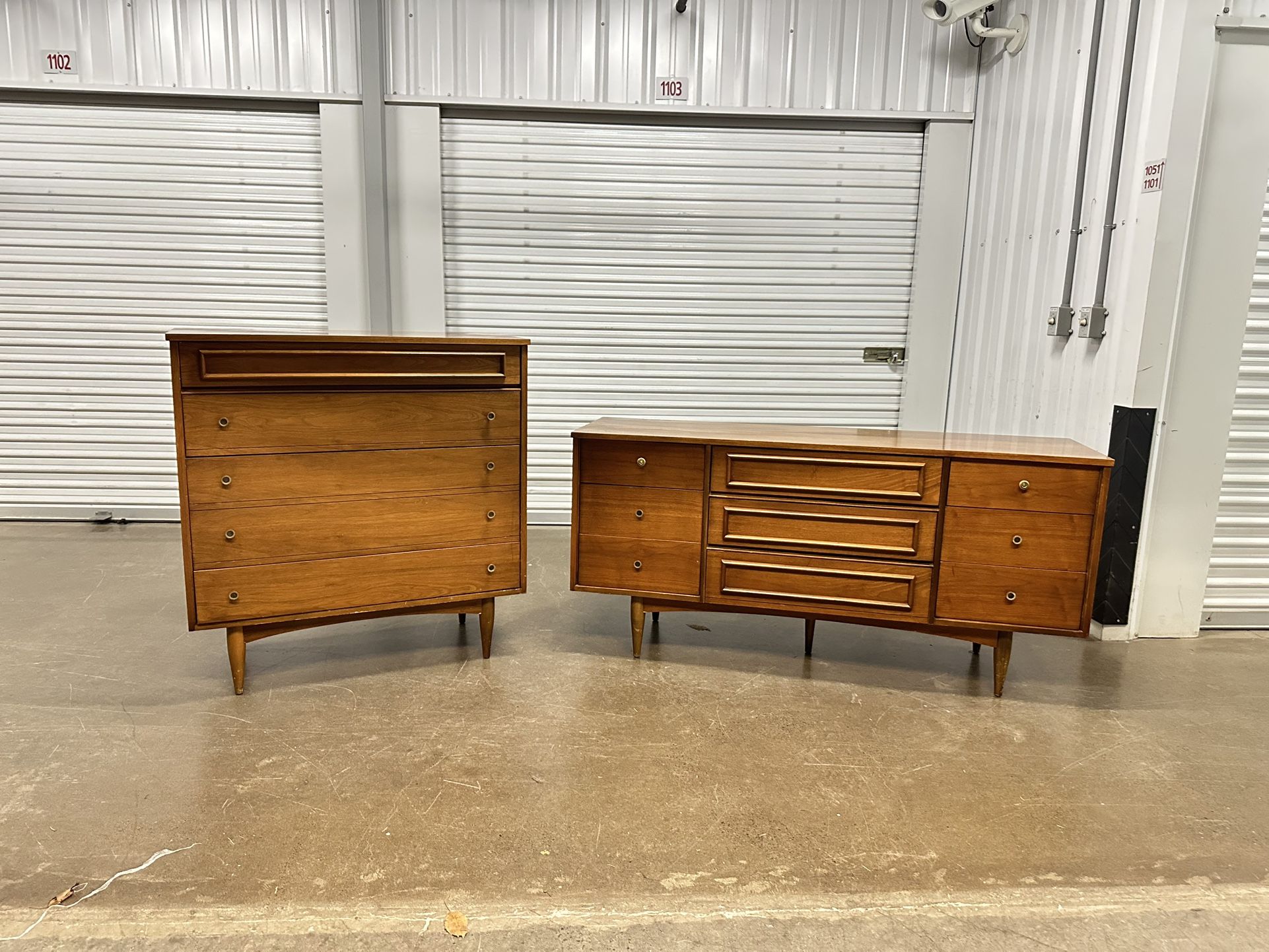 Vintage Mcm Walnut Dressers