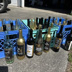 Black & Gold Wine Bottles