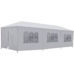 10'x 30' White Gazebo Wedding Party Tent Canopy With 6 Windows & 2 Sidewalls-8