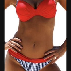 New sexy Red push up underwire multi-way plunge neck Size  L / Large  bikini/bathing suit/swimwear/swimsuit   