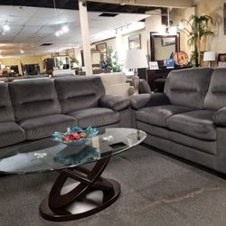 Brand New Gray Linen Sofa + Loveseat 2PCs Set