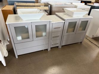 Ravenna 96” Freestanding Double Sink Bathroom Vanity