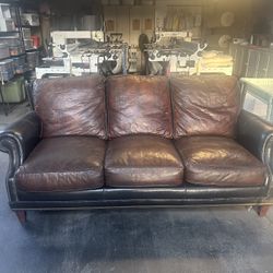 Brown Leather Sofa