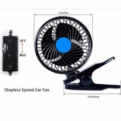 Car Fans for Rear Seat Passenger Portable Fans Headrest 360 Degree Rotatable Backseat Car Fan 12V Cooling Air Fan with Stepless Speed Regula