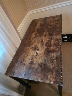 Rustic Wood Desk with Metal Legs computer or study table
