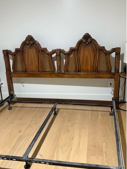 King wood bed frame