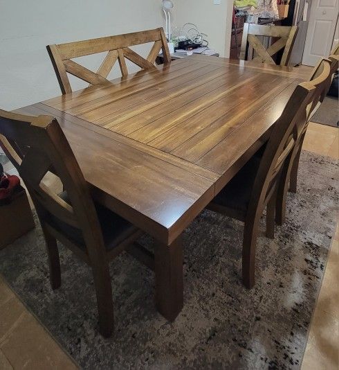 Acorn Cottage Brown 5 Pc Dining Room With X-Back Chairs