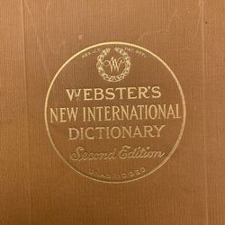 Webster's New International Dictionary Second Edition Unabridged