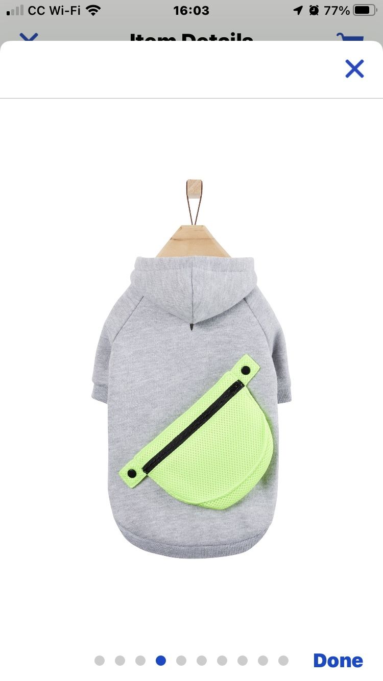 BRAND NEW DOG / CAT HOODIE W/REMOVABLE FANNY PACK SIZE SMALL