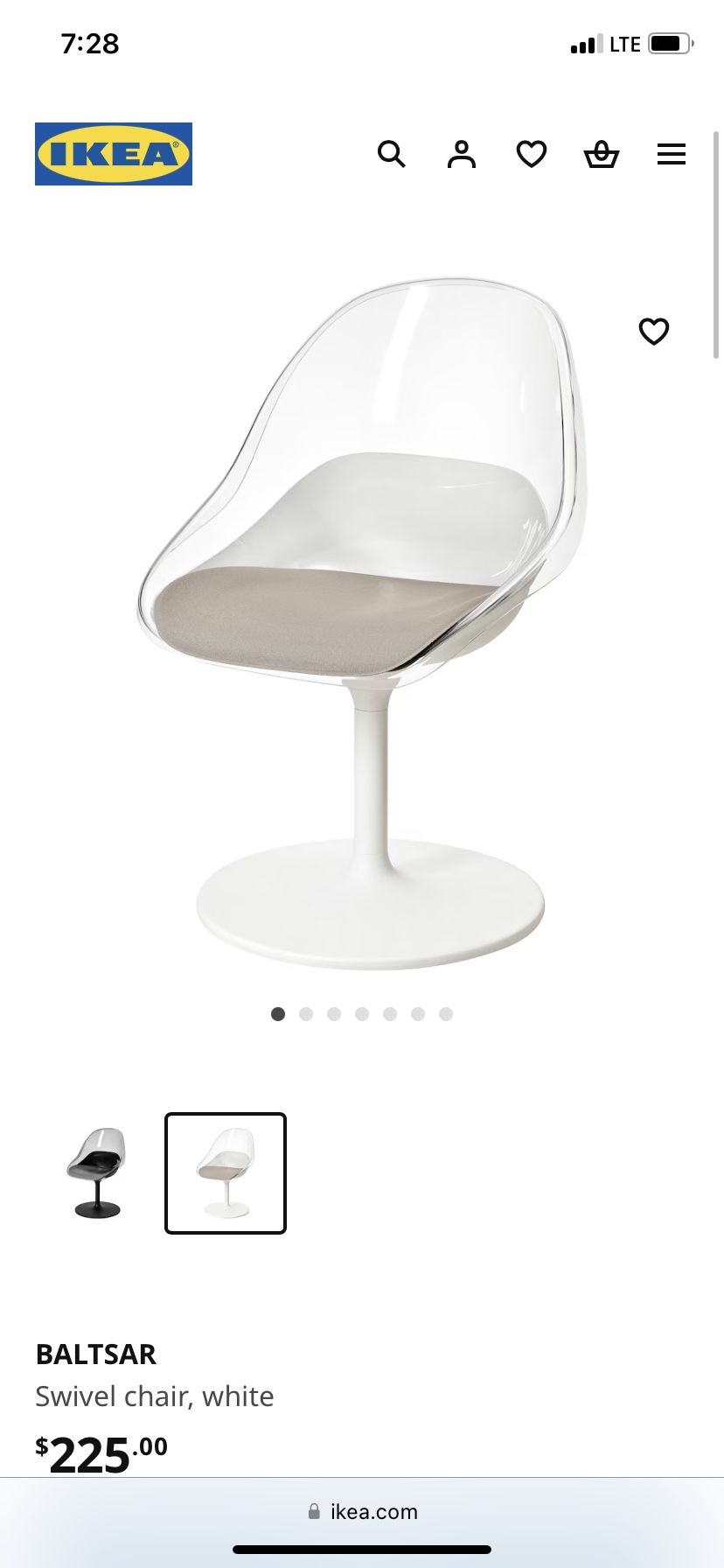 BALTSAR Swivel chair, white