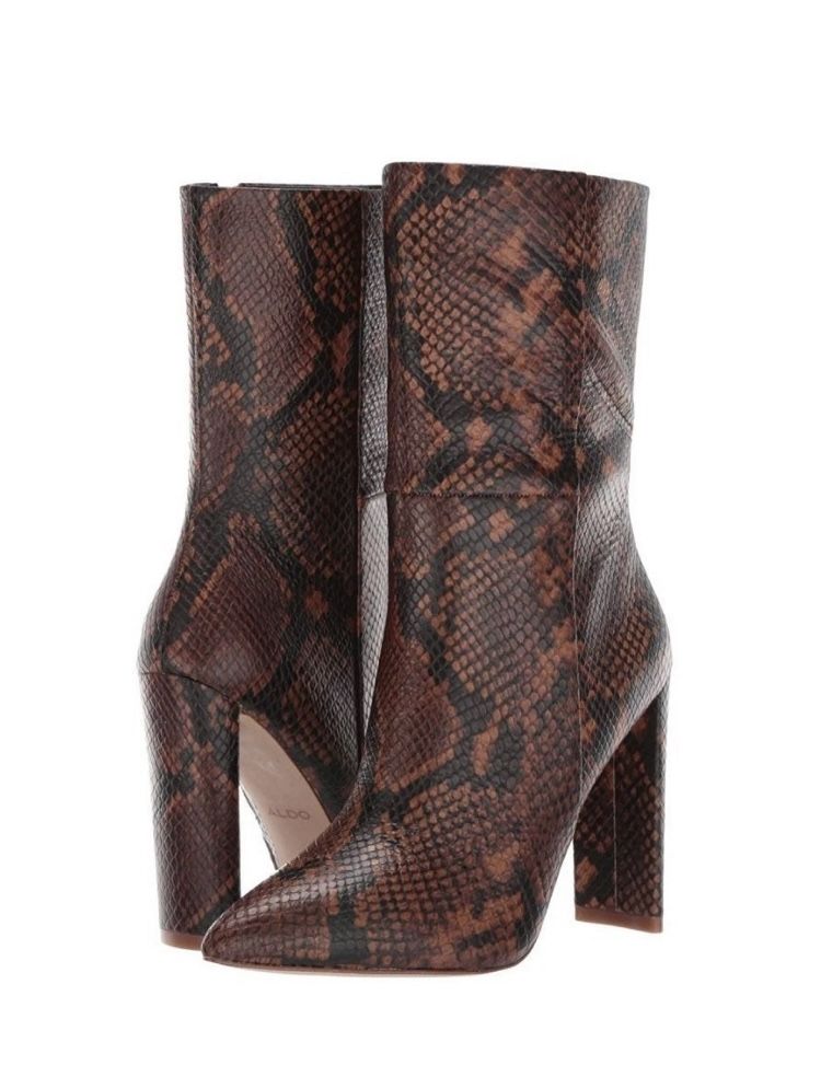 Aldo Schuler Brown Snake Boots 7.5