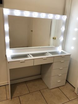 Glass Top Vanity $345