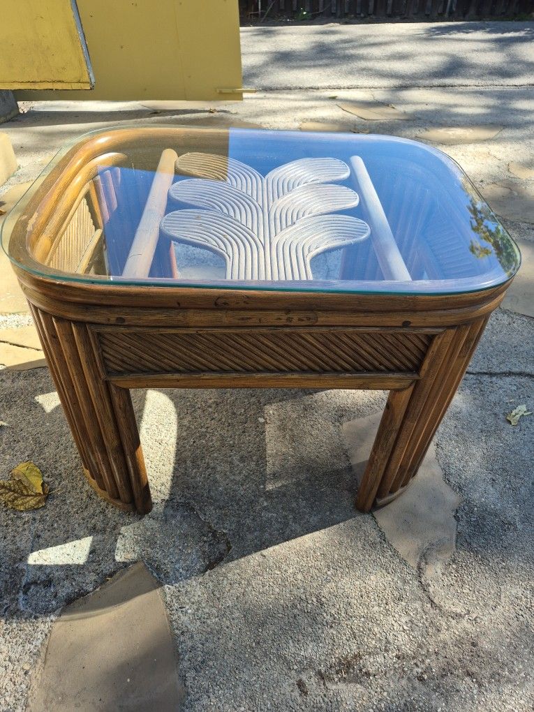 VINTAGE BAMBOO SIDE TABLE