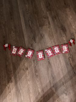 Festive Red and White 'Believe' Holiday Banner