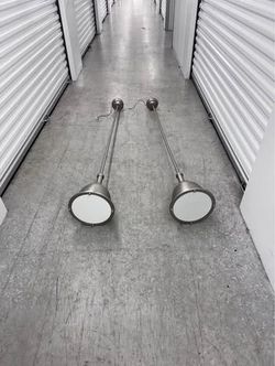 Pair of Light Pendant Satin Nickel -  tall