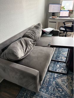 Couch, desk, bed frame , mattress