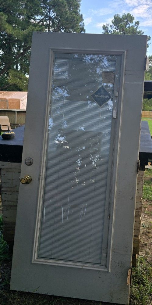 36x79 Exterior Door With Mini Blinds