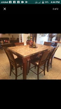 granite dinning table w 6 chairs