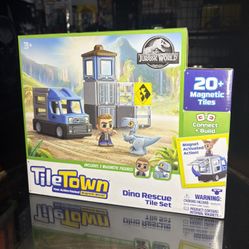 Tile Town Jurassic World Dino Rescue Magnetic Tiles Playset