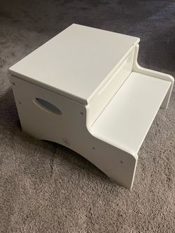 KidKraft Wooden Step N’ Store Stool with Handles and Storage