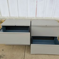 2 Drawers Metal Sturdy Cabinets for Home or Office. Teknion Brand