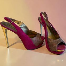 Size 6 1/2 Guess Platform Slingback Heels