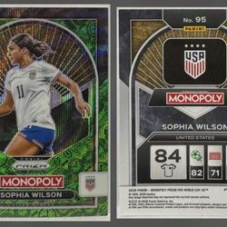 2026 Panini Prizm Monopoly FIFA World Cup - Sophia Wilson - Green Wave Prizm / USA