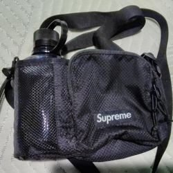 New Supreme black side bag with water bottle