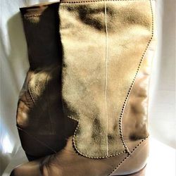 Ladies High Boots Tan Suede Leather Uppers 8M