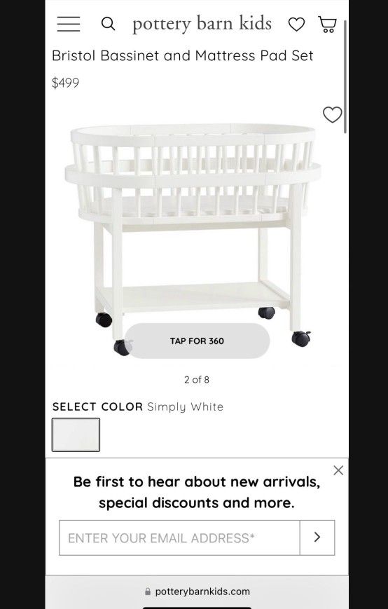 Bristol bassinet and top mattress pad set