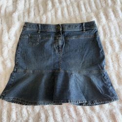Loft Denim Flared Mini Skirt 