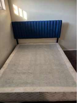 FREE QUEEN HEADBOARD AND BOXSPRING AND FRAME. Need all pieces gone!!! Not selling separate
