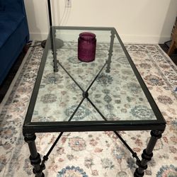 Metal Coffee Table With Glass Top
