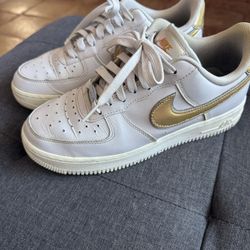 Grey With Gold Nike Air Forces