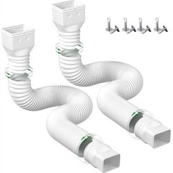 2 Pack Rain Gutter Downspout Extensions Flexible