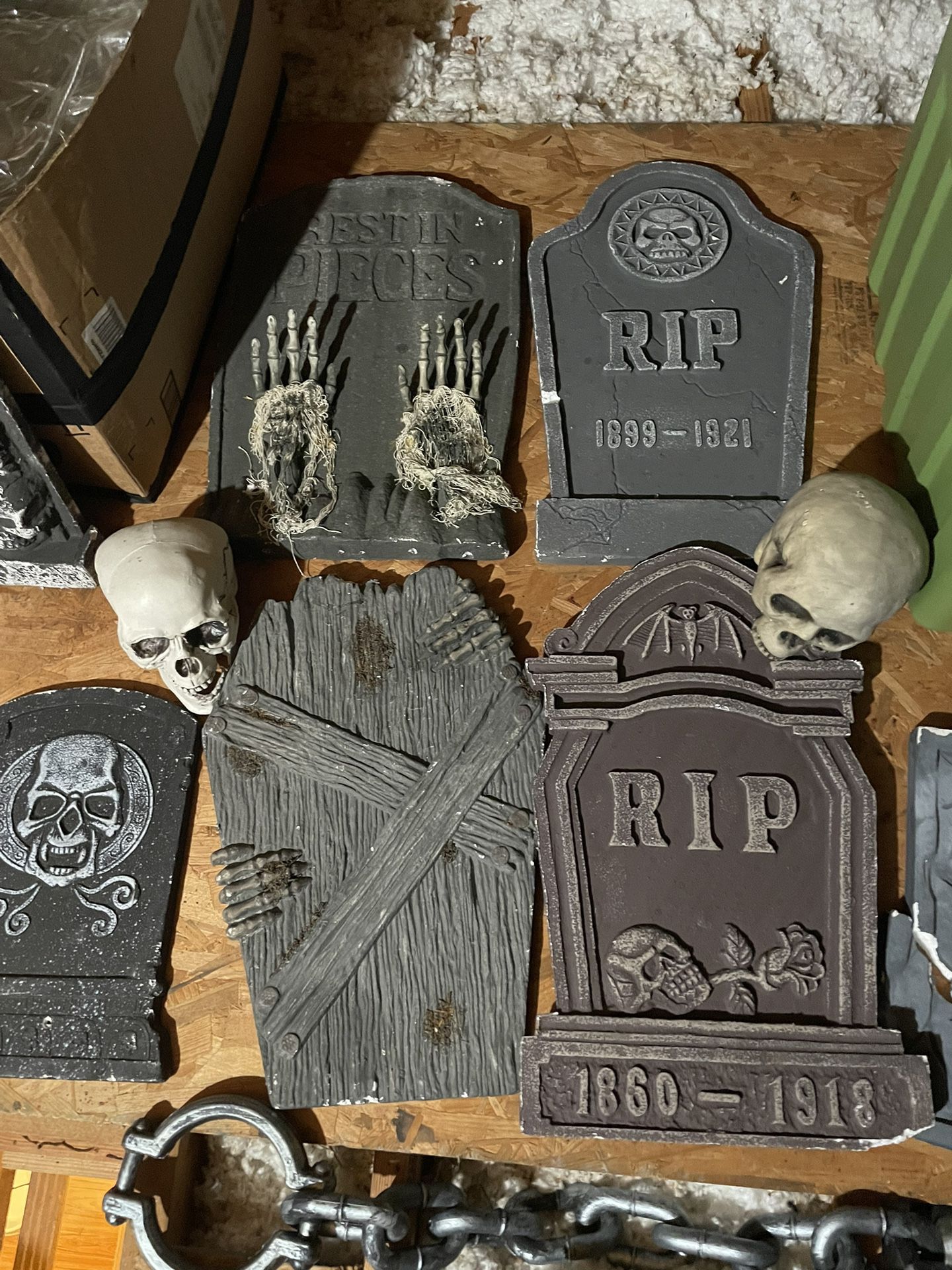 Grave Markers and Halloween Decor