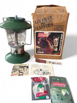 Vintage Coleman Propane Lantern Model 5114 2 Mantle In Box w/ Manual & Mantles