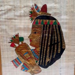 Egyptian Art Painted On Papyrus Paper