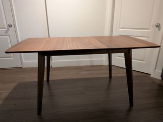 Brown Expandable Rectangular Dining Table