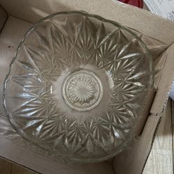 Glass Punch bowl With 9 Cups $15