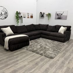 Black Sectional Couch - Free Delivery 