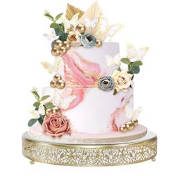 Cake Stand, Metal Round Cupcake Dessert Stand Cake Display Holder Cookies Fruit Serving Tray Decor for Wedding Party Birthday Baby Showers Anniversary