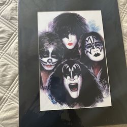 Kiss Drawing w/matte Frame