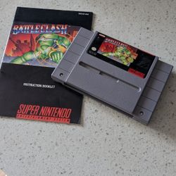 Super Nintendo Battleclash Game Cartridge And Instruction Booklet