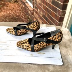 Aerosoles Leopard Print Leather Pumps Sz 8