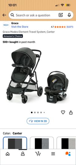 Graco modes element travel system with snugride Lite LX Stroller+car seat+travel system